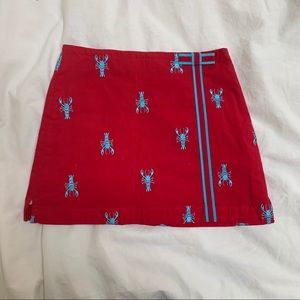 Lilly Pulitzer Girls Red and Blue Lobster Skirt